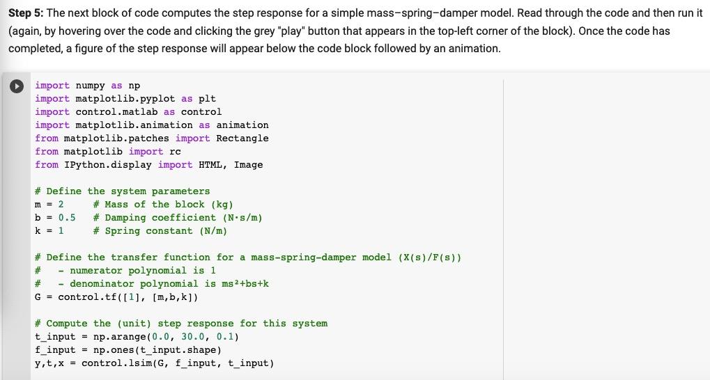 Step 5: The next block of code computes the step | Chegg.com