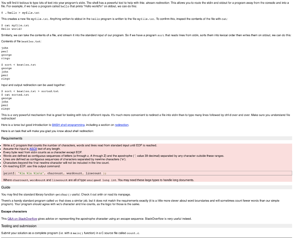 Solved Ques) write a program in c, which meets the following | Chegg.com
