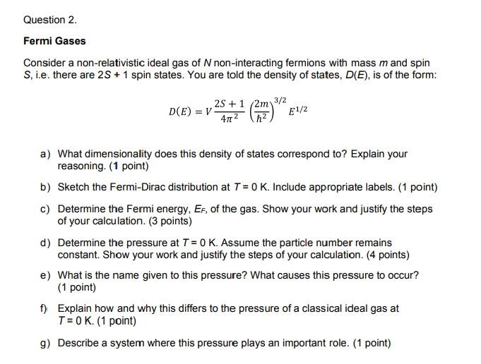 Solved Exercise 2: Consider a classical, non-ideal gas