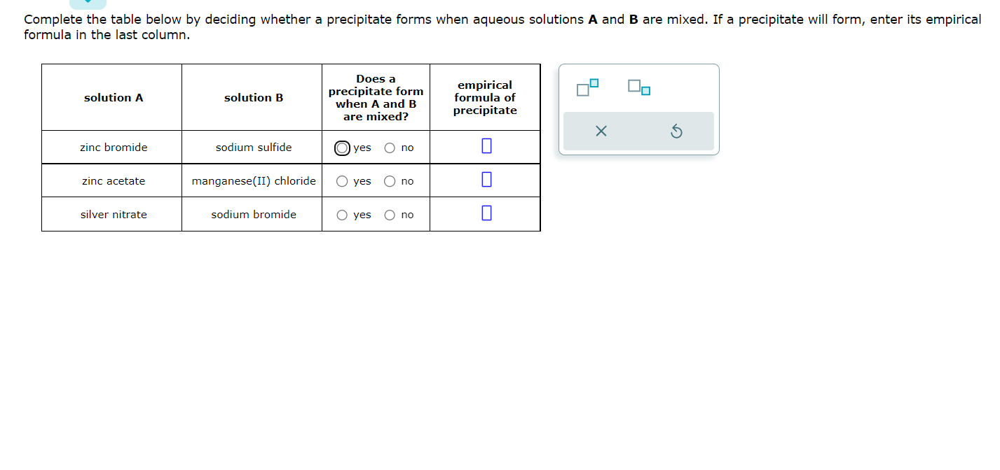 Solved Complete the table below by deciding whether a | Chegg.com