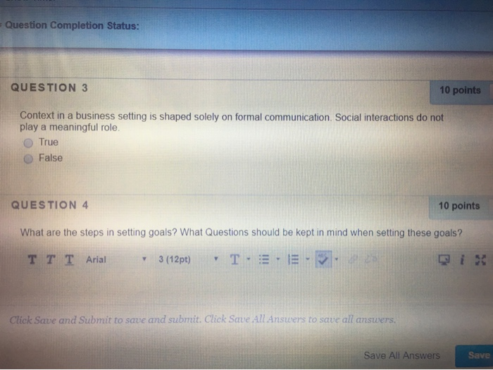 Solved Question Completion Status: QUESTION 3 10 points | Chegg.com