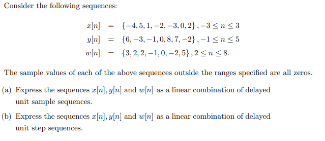 Solved Consider The Following Sequences: | Chegg.com