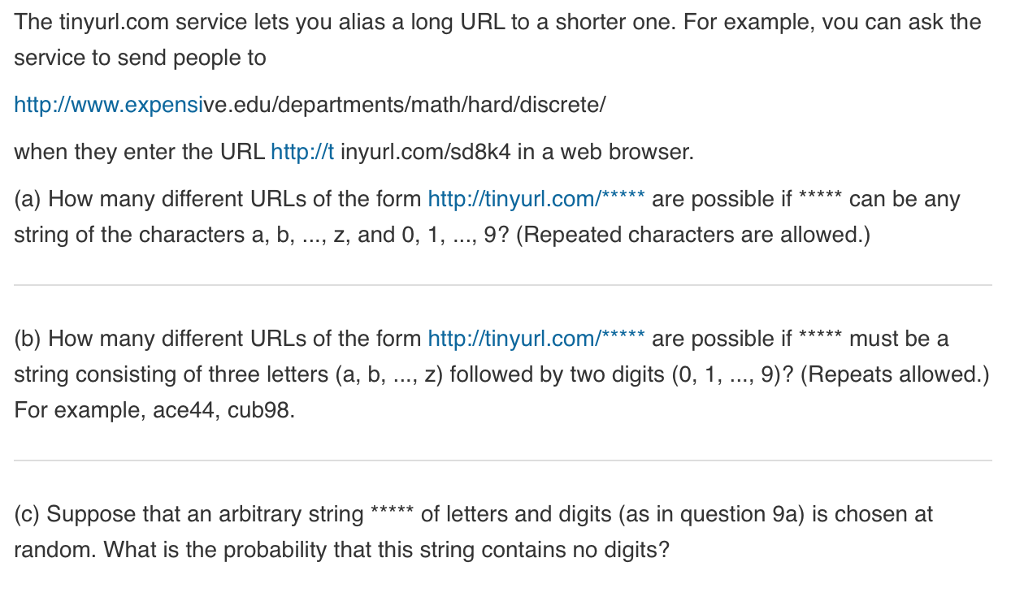Solved The service lets you alias a long URL to