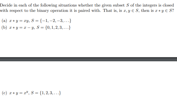 Solved Decide In Each Of The Following Situations Whether | Chegg.com