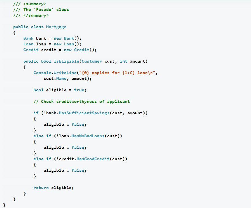 CODE using System; namespace Facade.RealWorld { | Chegg.com