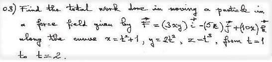 Solved a particle in 03) Find the total work done in moving | Chegg.com