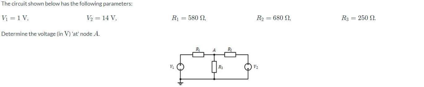 Solved The circuit shown below has the following parameters: | Chegg.com