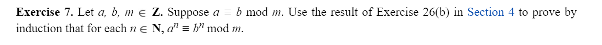 Solved Exercise 7. Let A, B, Me Z. Suppose A = B Mod M. Use | Chegg.com