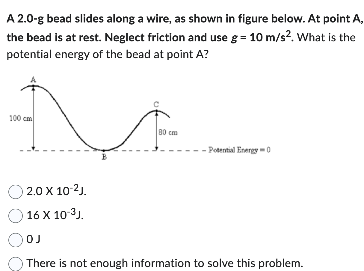 Solved A 2.0-g Bead Slides Along A Wire, As Shown In Figure | Chegg.com