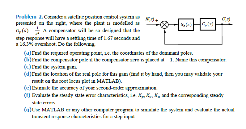 Solved Problem-2. ﻿Consider a satellite position control | Chegg.com