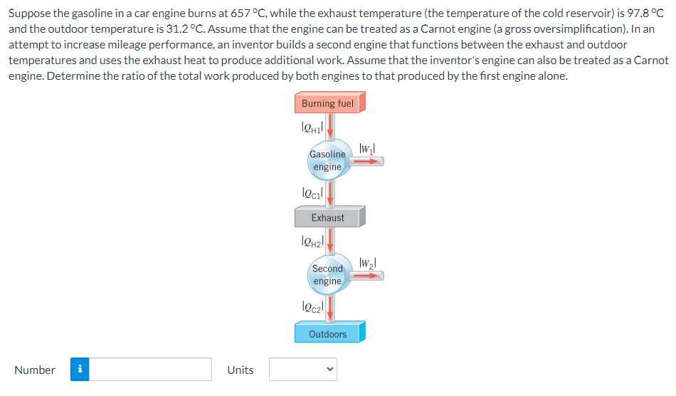 Solved Suppose the gasoline in a car engine burns at 657∘C,
