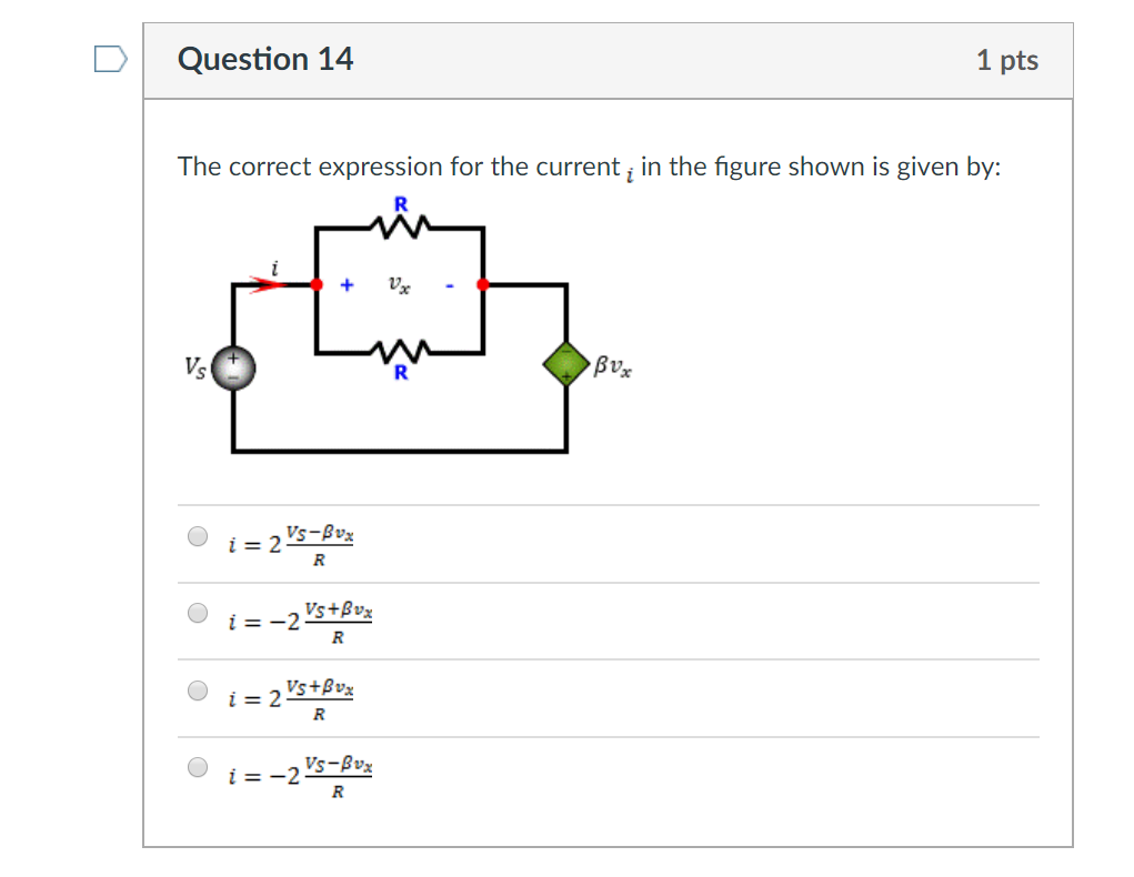 Solved Question 14 1 pts The correct expression for the | Chegg.com
