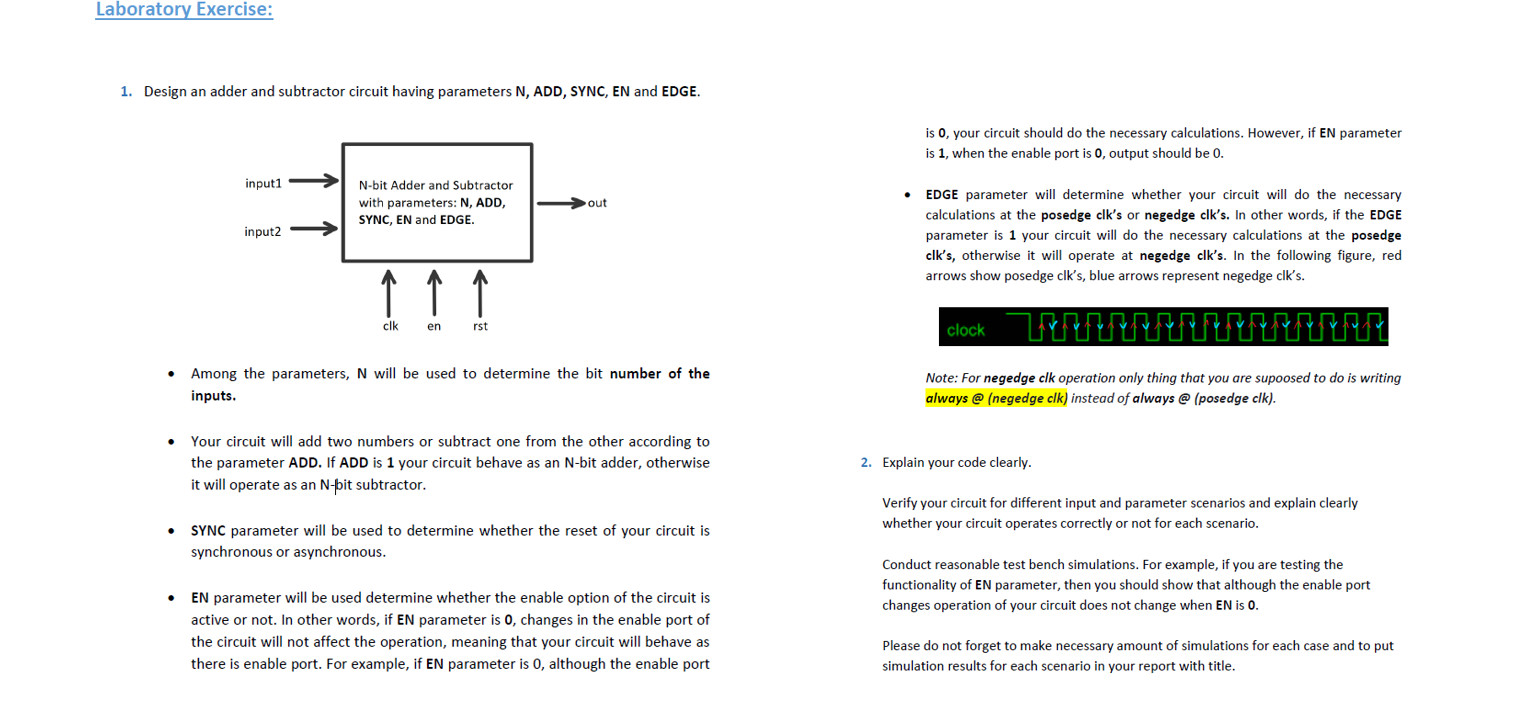 Laboratory Exercise 1 Design An Adder And Subtra Cheggcom