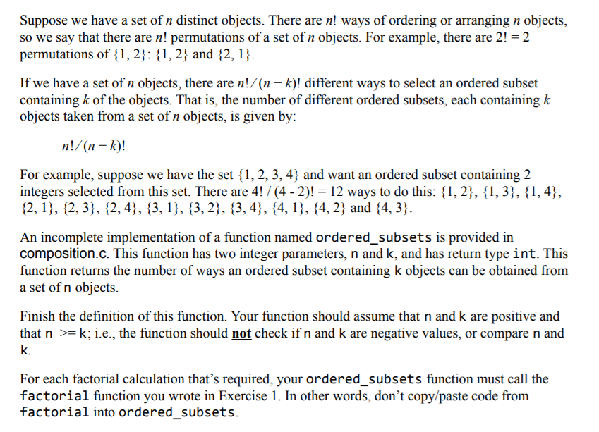 Solved Suppose We Have A Set Of N Distinct Objects. There | Chegg.com