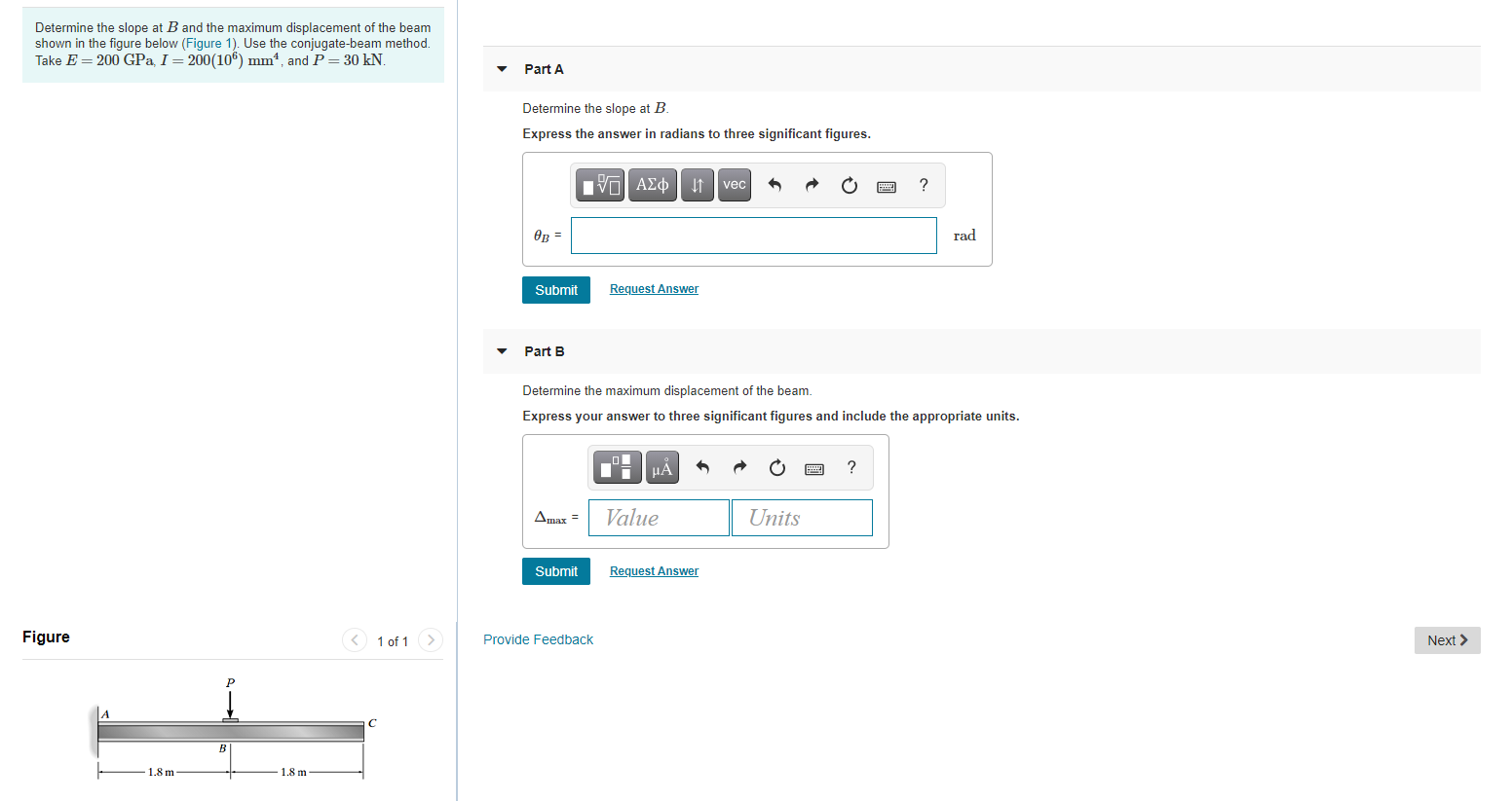 Solved Determine The Slope At B And The Maximum Displacement | Chegg.com