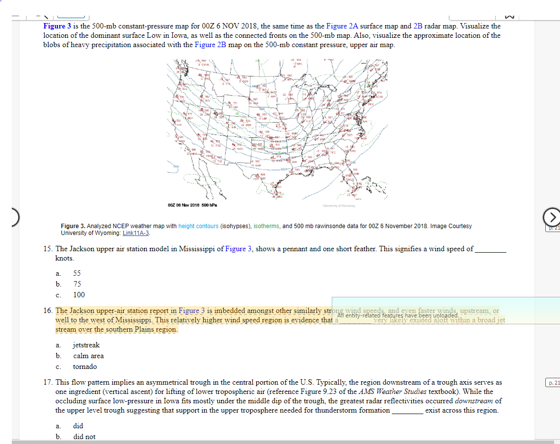 Figure 3 is the 500-mb constant-pressure map for OOZ | Chegg.com