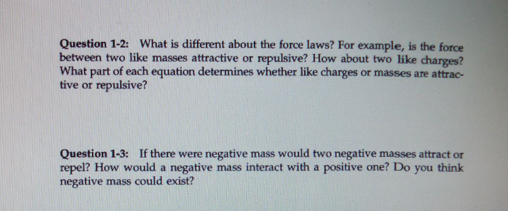 Solved INVESTIGATION 1: ELECTRICAL AND GRAVITATIONAL FORCES | Chegg.com
