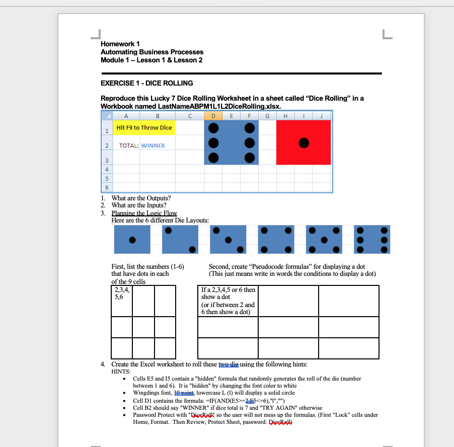 Homework 1 Automating Business Processes Module 1- | Chegg.com