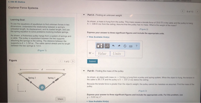 Solved 《 Hw 5 Statics Coplanar Force Systems 6 Of 13 Part A