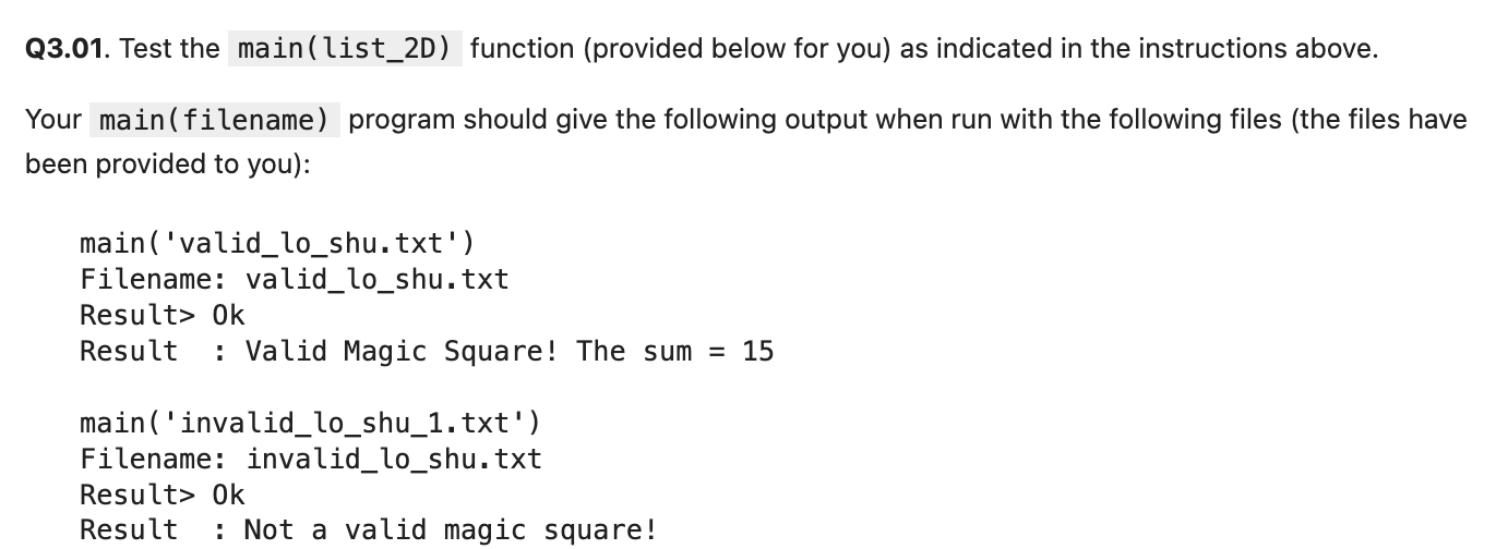 Solved Problem 1: Lo Shu Magic Square (3 questions) The Lo | Chegg.com