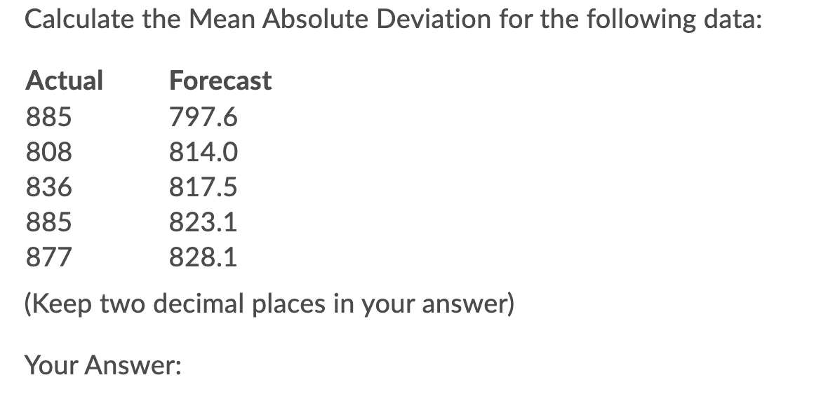 Solved Calculate the Mean Squared Error for the following | Chegg.com