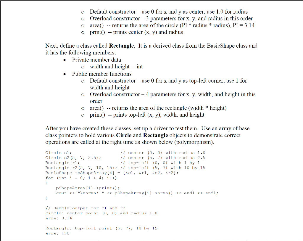 Solved Exercise 4-Abstract Base Class Define An Abstract | Chegg.com