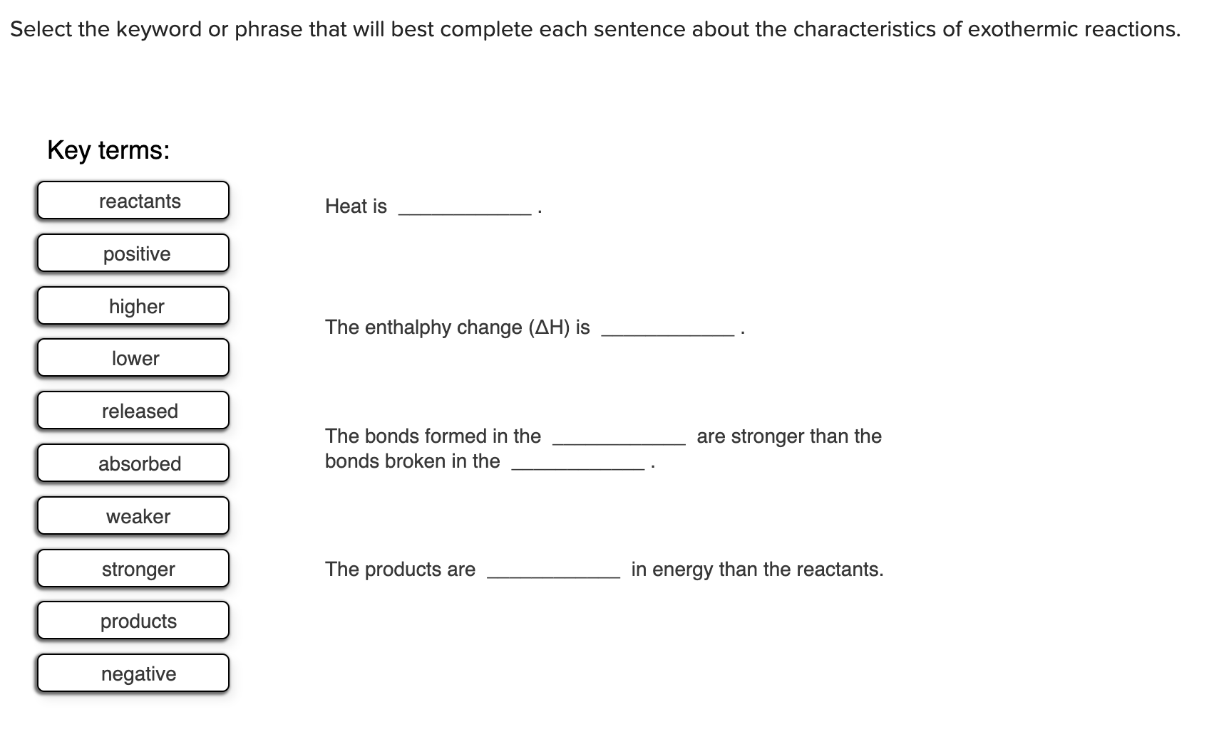 Solved Select the keyword or phrase that will best complete | Chegg.com