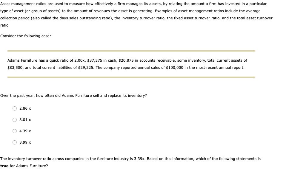 asset management ratios asset management ratios