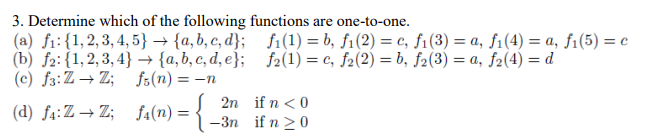 Solved 3. Determine which of the following functions are | Chegg.com