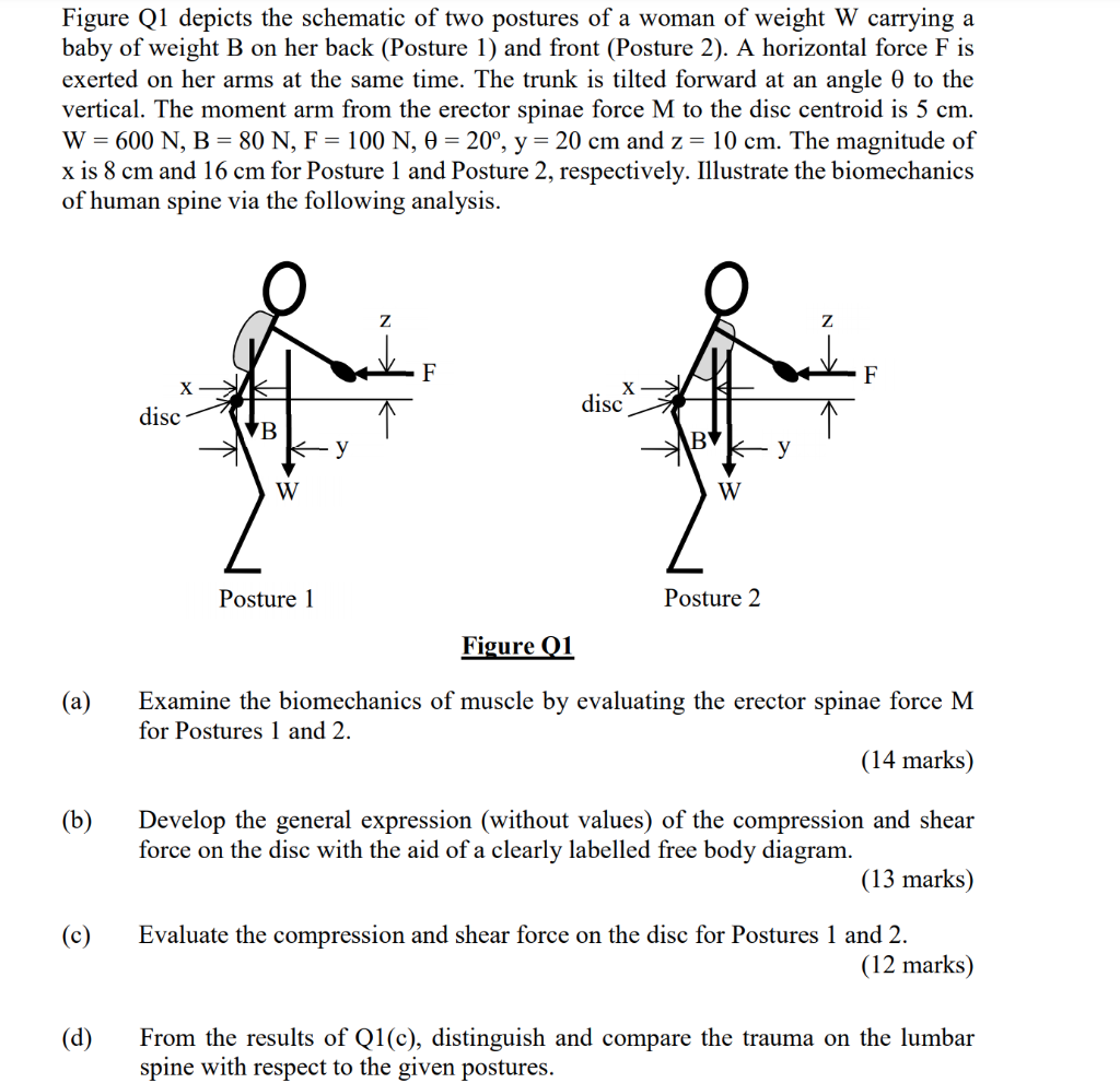 Solved Figure Q1 Depicts The Schematic Of Two Postures Of Chegg Com