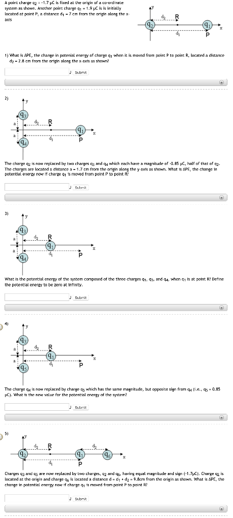 Solved A point charge q2 = -1.7 μC is fixed at the origin of | Chegg.com