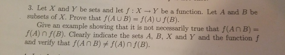 Solved 3. Let X And Y Be Sets And Let F : X → Y Be A | Chegg.com