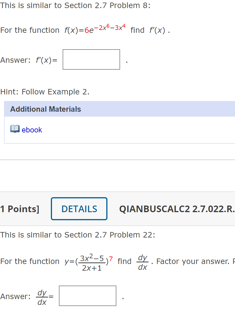 Solved This is similar to Section 2.7 Problem 8: For the | Chegg.com