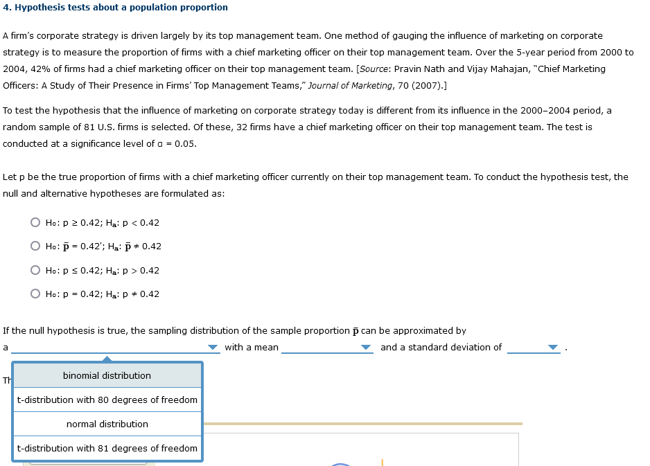 Solved 4. Hypothesis Tests About A Population Proportion A | Chegg.com