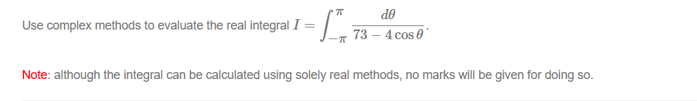 Solved . Use complex methods to evaluate the real integral I | Chegg.com