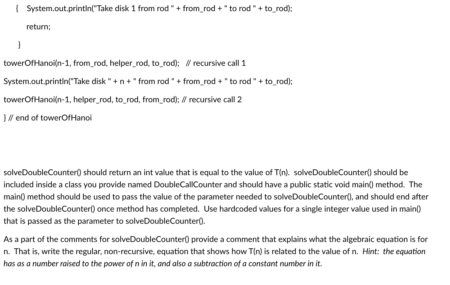 Solved Part 2: Double Call Counter [ DoubleCallCounter.java | Chegg.com