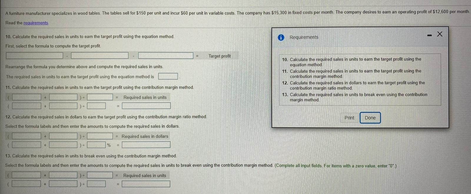Solved A furniture manufacturer specializes in wood tables.
