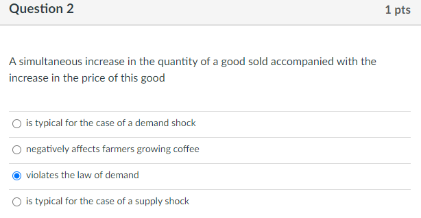 Solved Question 2 1 pts A simultaneous increase in the | Chegg.com