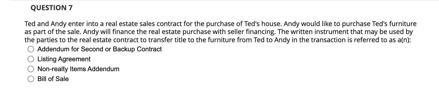Solved Ted and Andy enter into a real estate sales contract | Chegg.com