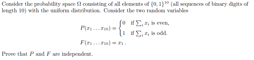 Solved Consider the probability space Ω consisting of all | Chegg.com