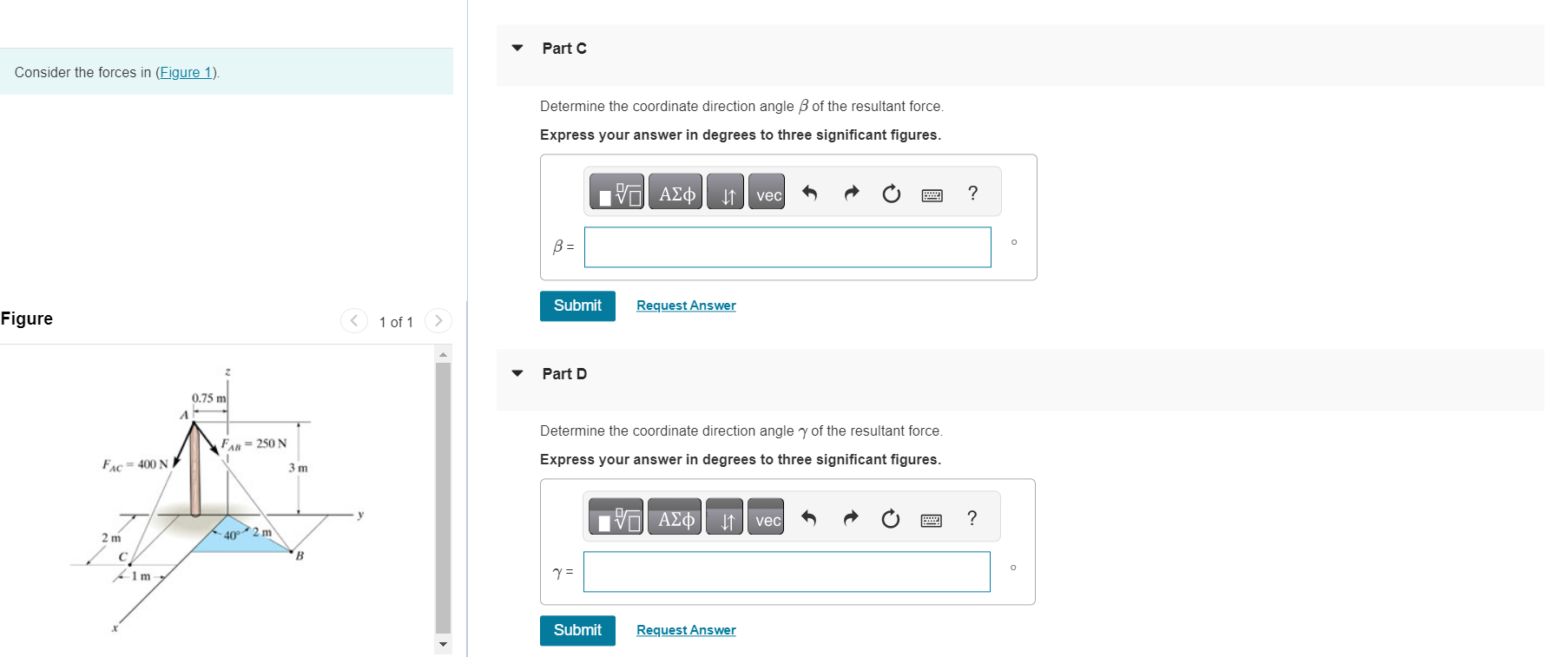 Solved Consider the forces in (Figure 1). Determine the | Chegg.com