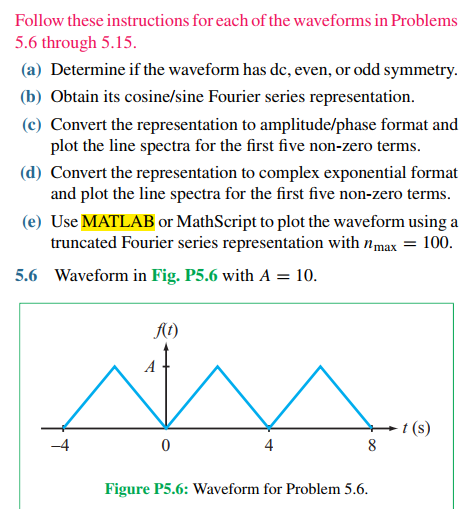 Solved Follow these instructions for each of the waveforms | Chegg.com