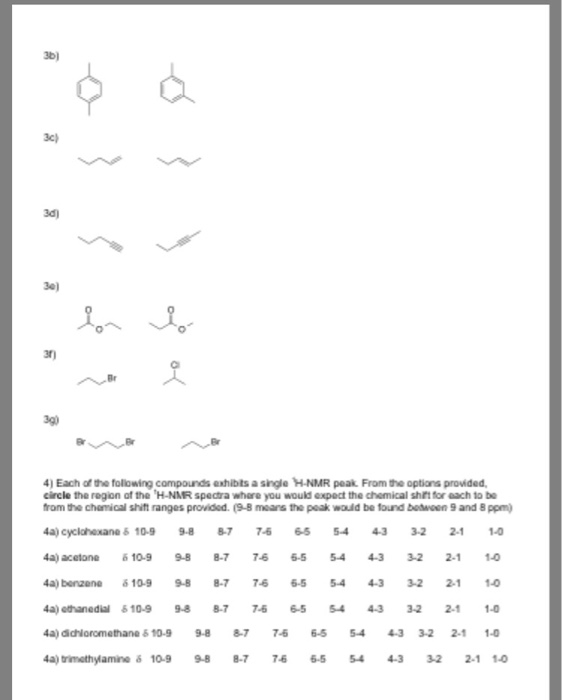 Solved NMR Spectroscopy Name Part 1 Prodicting "H-NMR | Chegg.com