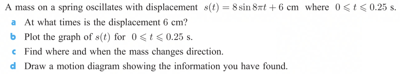 Solved A mass on a spring oscillates with displacement | Chegg.com