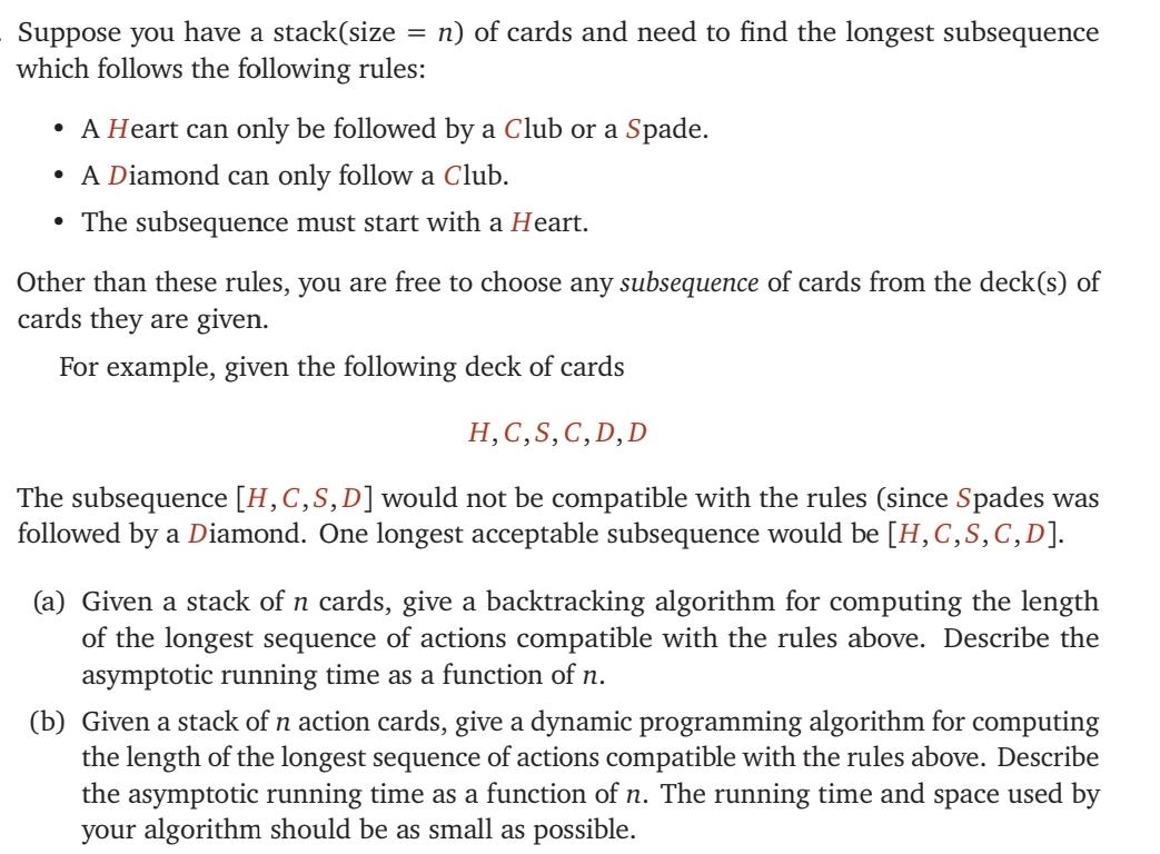 Solved = Suppose you have a stack(size n) of cards and need 