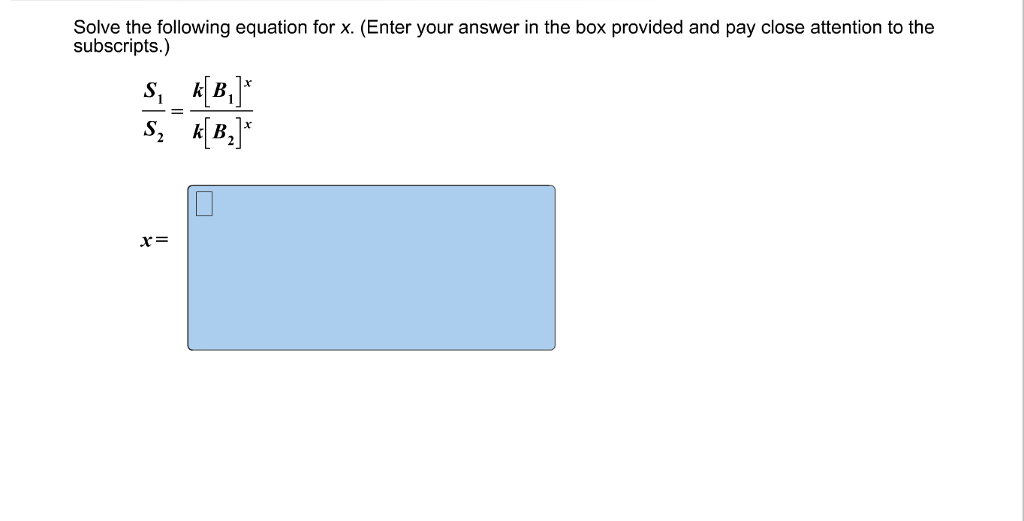 Solved Solve the following equation for x. (Answer your | Chegg.com