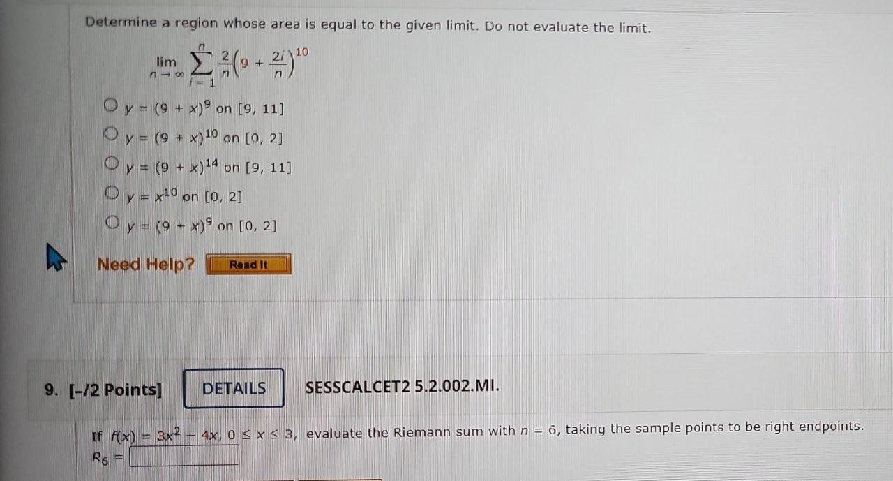 Solved Determine A Region Whose Area Is Equal To The Given