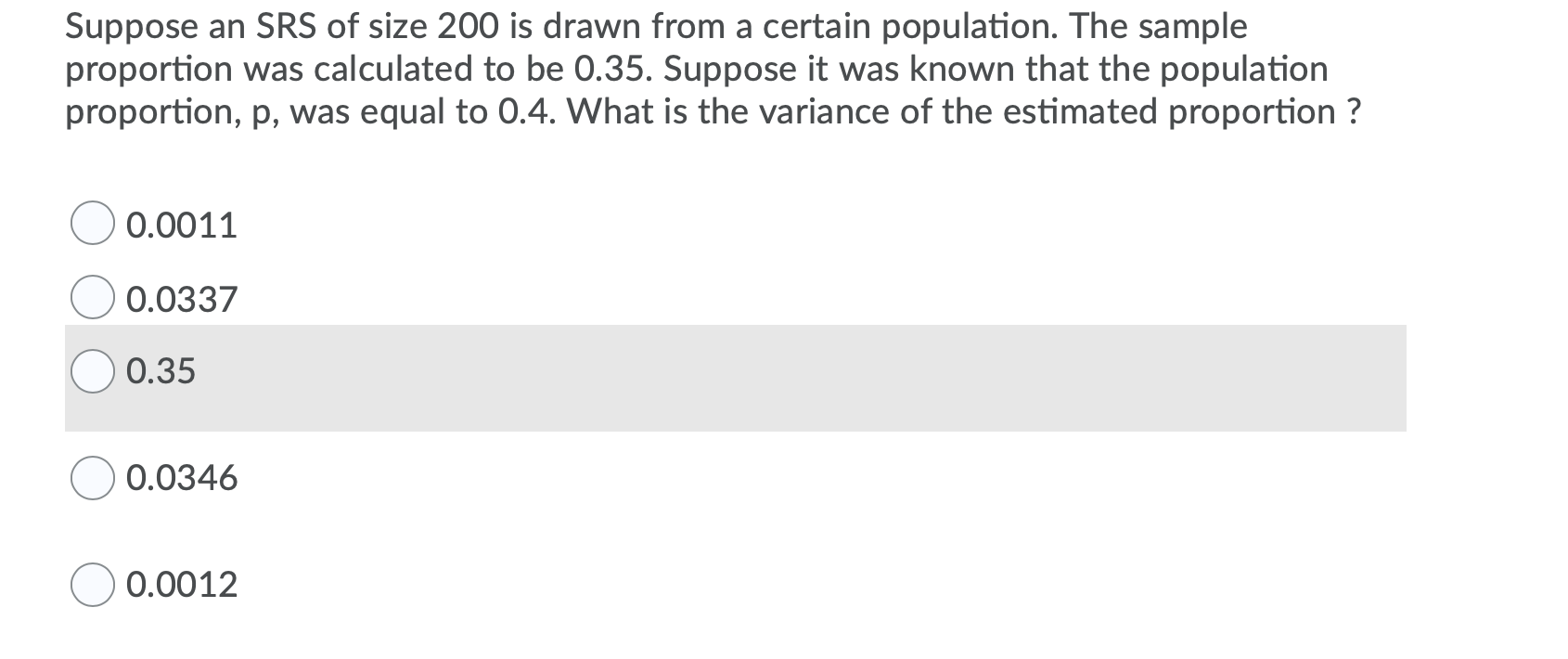 Solved Suppose an SRS of size 200 is drawn from a certain | Chegg.com