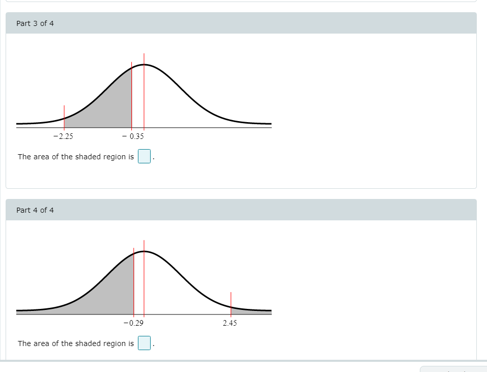 Solved Find each of the shaded areas under the standard