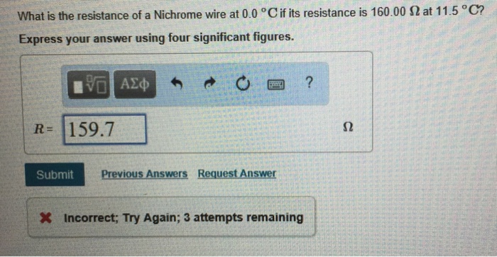 Solved What is the resistance of a Nichrome wire at 0.0°C if | Chegg.com